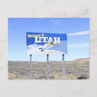 Utah State Line Schild Postkarte