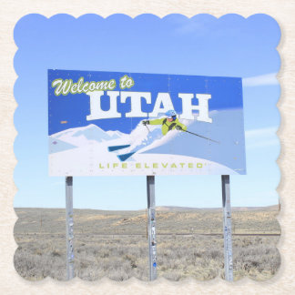 Utah State Line Schild Untersetzer