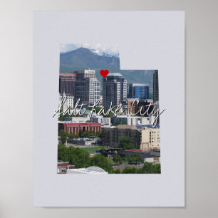 Utah State Photo insert and town name Poster
