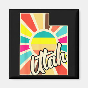Utah Stolz Retro farbenfrohes Staatdesign mit Magnet