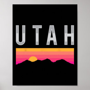 Utah Sunset Berge Outdoor Skifahren Berg Fahrradfa Poster