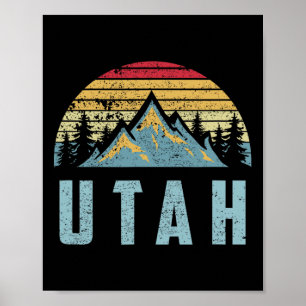Utah T-Shirt - Retro Vintage Berge Wandern im Val  Poster