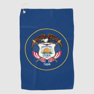 Utah The Beehive State Utahns US-Flagge Golfhandtuch
