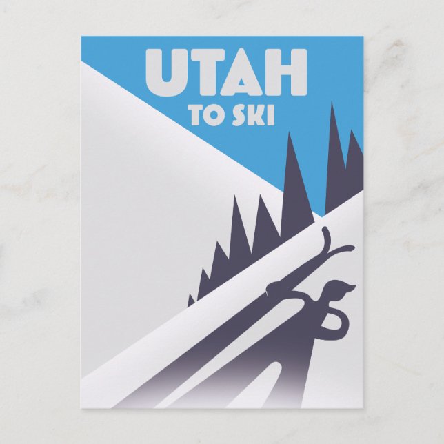 Utah to Ski Feiertagspostkarte (Vorderseite)