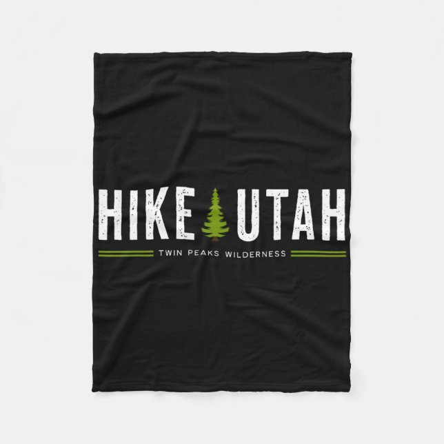 Utah Twin Peaks Wilderness Wanderung Tree Retro Gr Fleecedecke (Vorderseite)