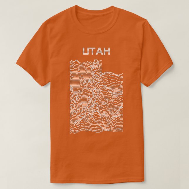 Utah Unbekannte Erhöhungen Topografische Karte T-Shirt (Design vorne)