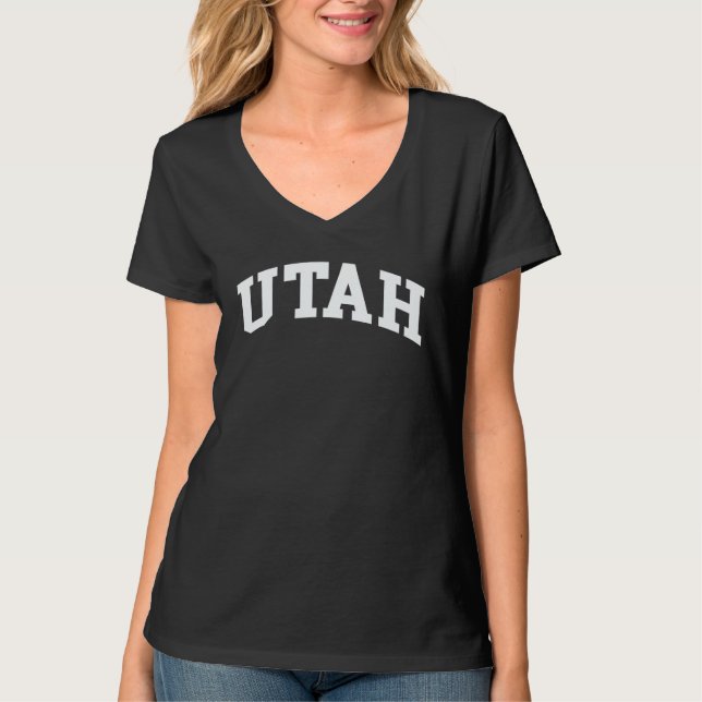 Utah US College Font Proud American USA T-Shirt (Vorderseite)