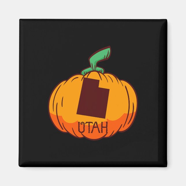 Utah US-Staat Pumpkin Halloween Art Design Fall Se Magnet (Vorne)