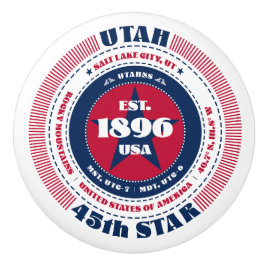Utah US Staat Red White Blue Typografy Keramikknauf