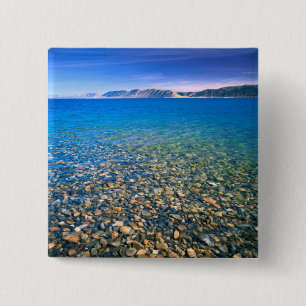 UTAH. USA. Das klare Wasser des Bear Lake offenbar Button