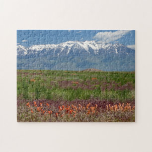 Utah, USA. Der Mt. Timpanogos erhebt sich darüber Puzzle