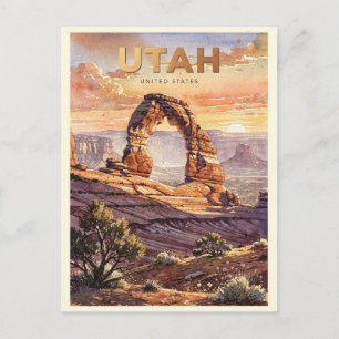 Utah USA Vintage Reise Postkarte