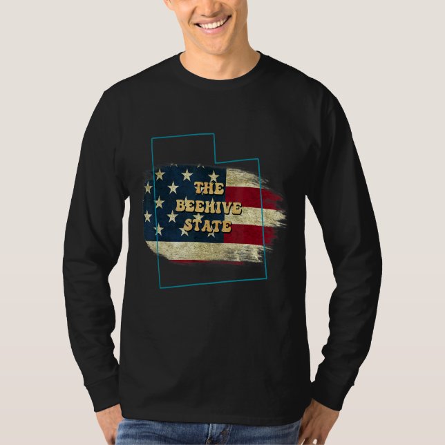 Utah Ut Us Flag Motto T-Shirt (Vorderseite)