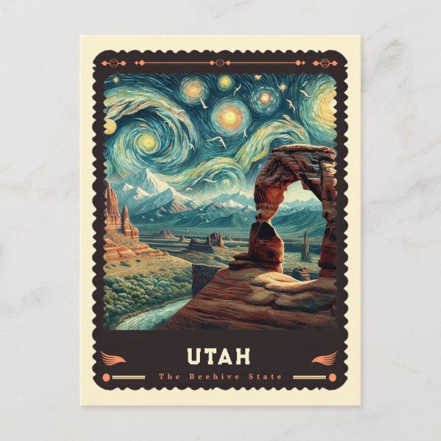 Utah | Vincent Van Gogh Inspiriert Postkarte (Vorderseite)