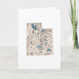 Utah Vintag Picture Map Großer Gruß Karte