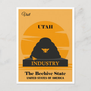 Utah Vintage Beehive State Reise Postkarte