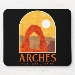 Utah Vintage Retro Wandern Camping Arches National Mousepad