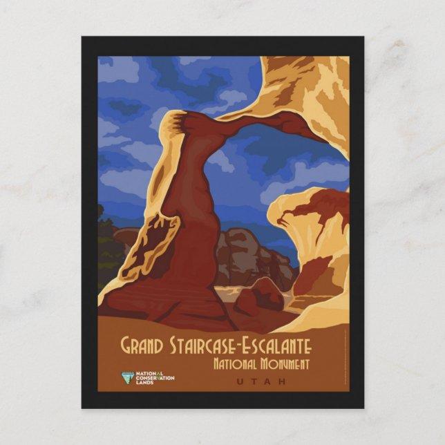 Utah Vintage Travel Poster Nationales Monument Postkarte (Vorderseite)