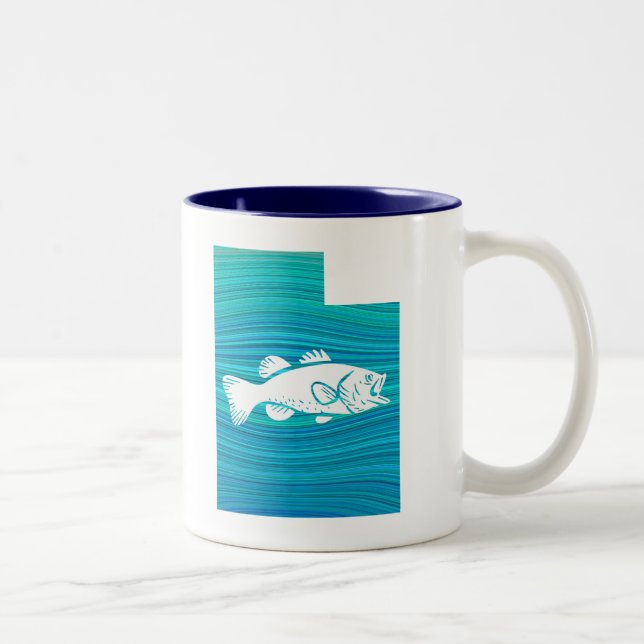 Utah Wave Fishing Zweifarbige Tasse (Rechts)