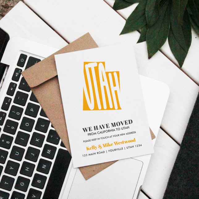 UTAH Wir haben neue Adresse Neue Zuhause Postkarte (Von Creator hochgeladen)