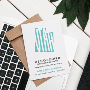 UTAH Wir haben neue Adresse Neue Zuhause verschobe Postkarte