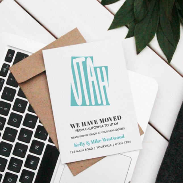 UTAH Wir haben neue Adresse Neue Zuhause verschobe Postkarte (Von Creator hochgeladen)