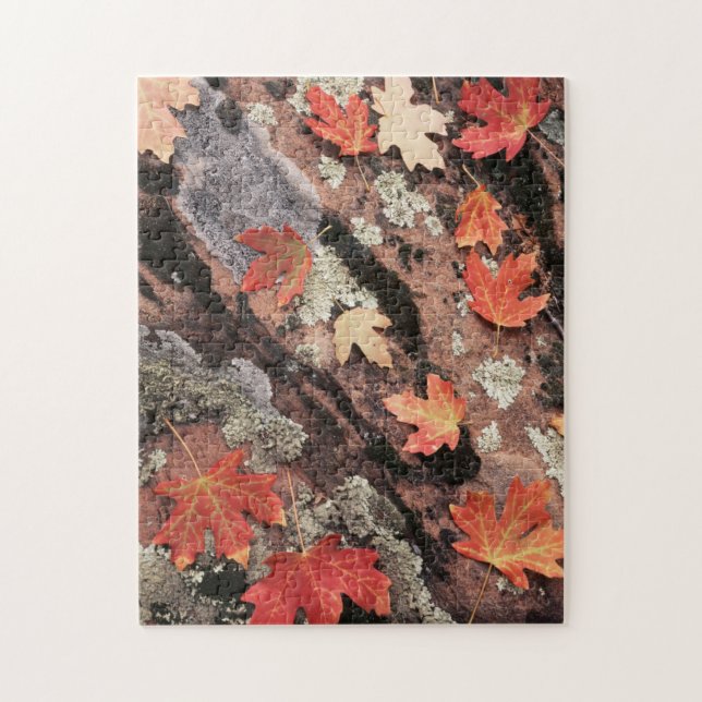 Utah, Zion Nationalpark, Herbstmuster Puzzle (Vertikal)