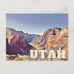 Utah Zion Naturerlebnis Wandern neben dem Wasser Postkarte