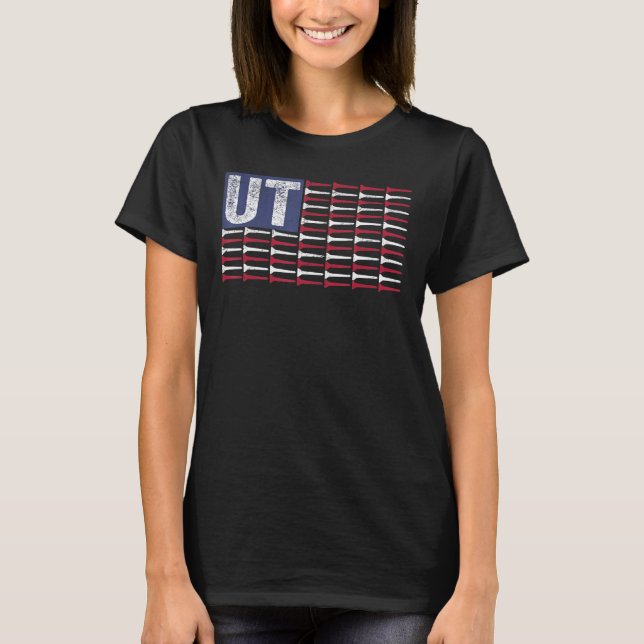 Utah Zuhause Staat Ut American Flag Patriotic Golf T-Shirt (Vorderseite)