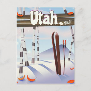 Utah zum Skifahren! Postkarte