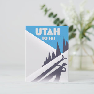 Utah zum Skifahren Postkarte