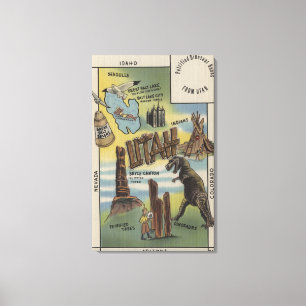 UtahDepictions der Standorte, zum in UtahUtah zu Leinwanddruck