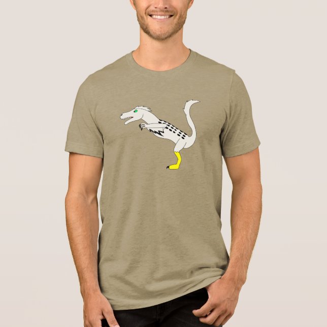 Utahraptor Adult Dino Collection Light Army Green Tri-Blend Shirt (Vorderseite)