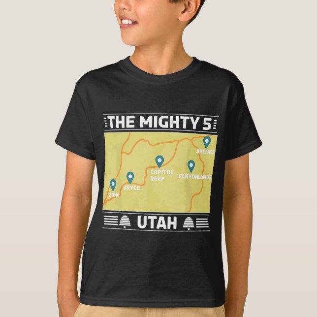 Utahs die 5 riesigen Nationalparks T-Shirt (Vorderseite)