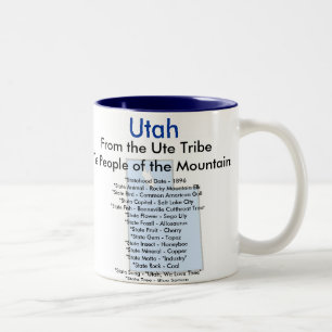 Utahsymbole u. -karte zweifarbige tasse