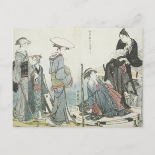 Utamaro Blumen der vier Jahreszeiten 1784 Kunst Postkarte