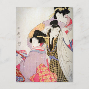 Utamaro Geishas mit Tipsy Client Postkarte