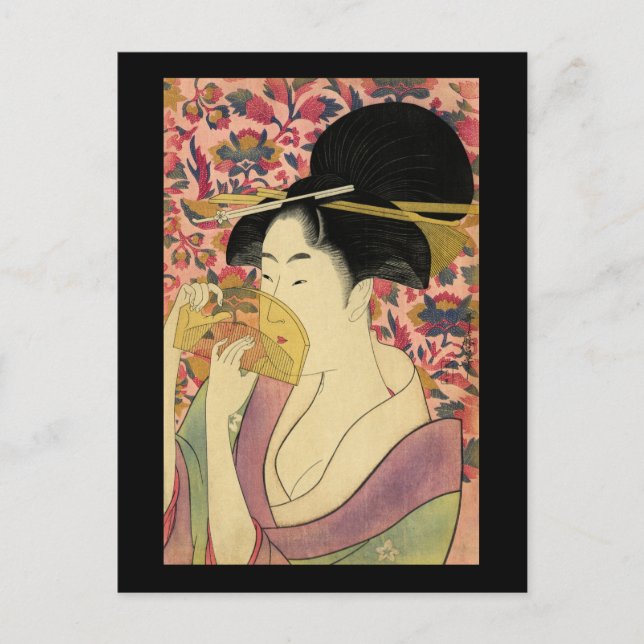Utamaro Kitagawa Kushi Comb Postkarte (Vorderseite)