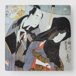 Utamaro: Lovers, 1797 Quadratische Wanduhr