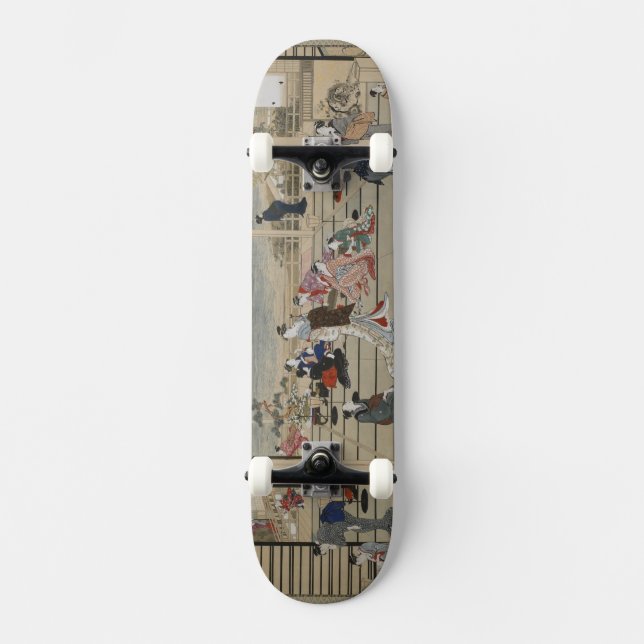 Utamaros japanisches Kunst-Skateboard Skateboard (Vorderseite)