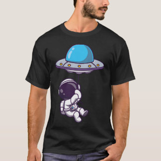 Ute Astronautin schwimmt mit Ufo Ballon T-Shirt