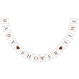 Ute braune Herzen Baby Dusche Zeit bunte Flaggen