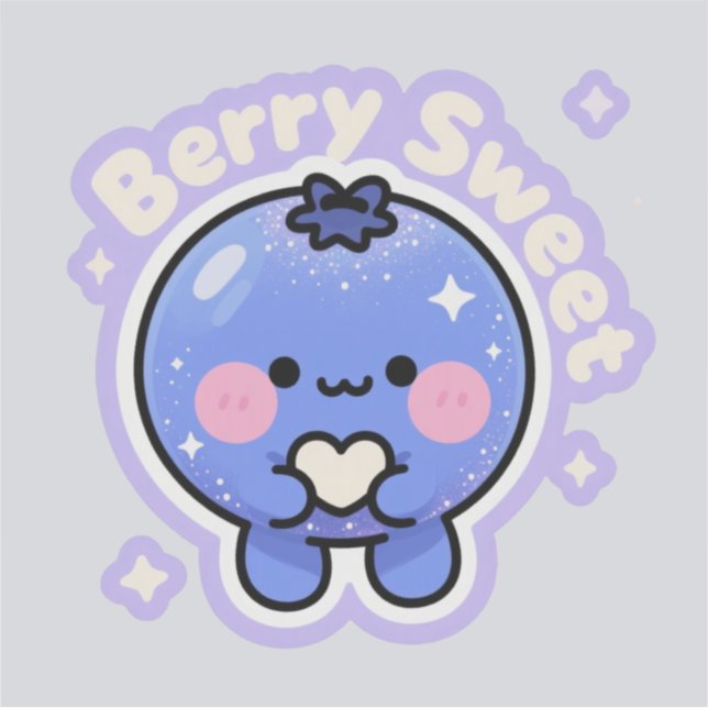 ute Kawaii Alien Blueberry Sticker | Ästhetischer  (Vorderseite)
