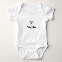 ute Mum & Dad Heart – Custom Name Baby Bodysuit