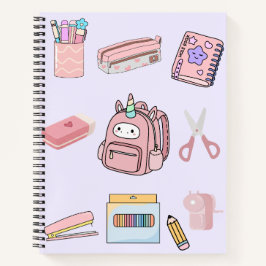 ute Pink Unicorn School Supplies Collection Notizbuch