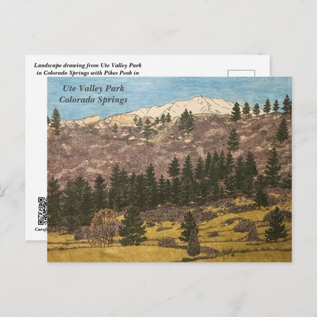 Ute Valley Park Colorado Springs Illustration Postkarte (Vorne/Hinten)