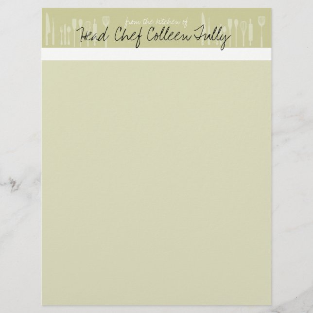 Utensil Kulinarischer Koch Letterhead (Vorderseite)
