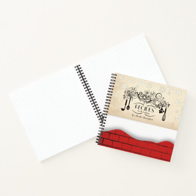 Utensils Backstein Weihnachtskochbuch Rezept Noteb Notizbuch (Innenseite)