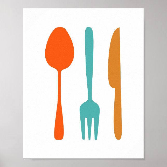 Utensils Mitte des Jahrhunderts Modernes Styling K Poster (Vorne)