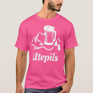 Utepils trinken Bier in norwegischem Wort T-Shirt